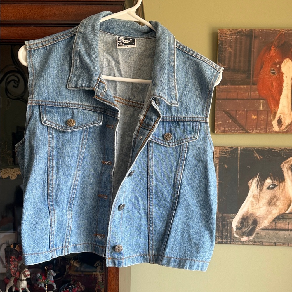 Head Light Blue Denim Vest